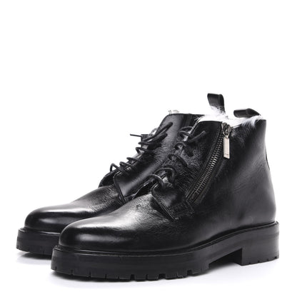 Saint Laurent Moroder Calfskin Shearling-Lined Ankle Zip Booties 41 Black 3 of 7