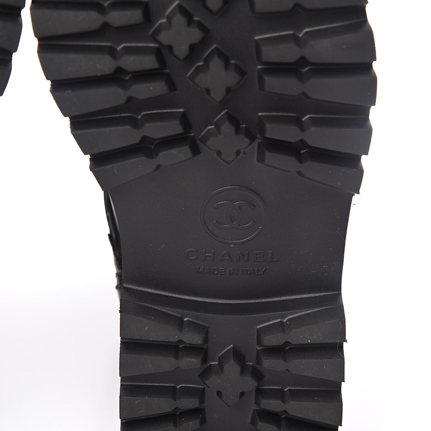 Calfskin Quilted Biker Boots 36 Black