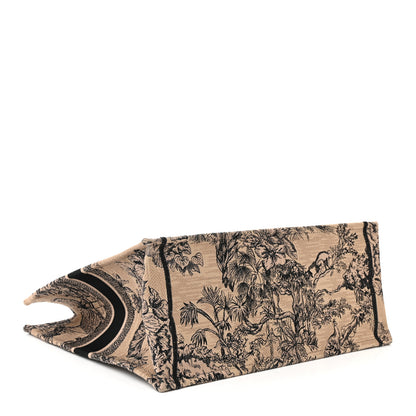 Christian Dior Canvas Embroidered Large Dioriviera Toile De Jouy Book Tote Black 4 of 12