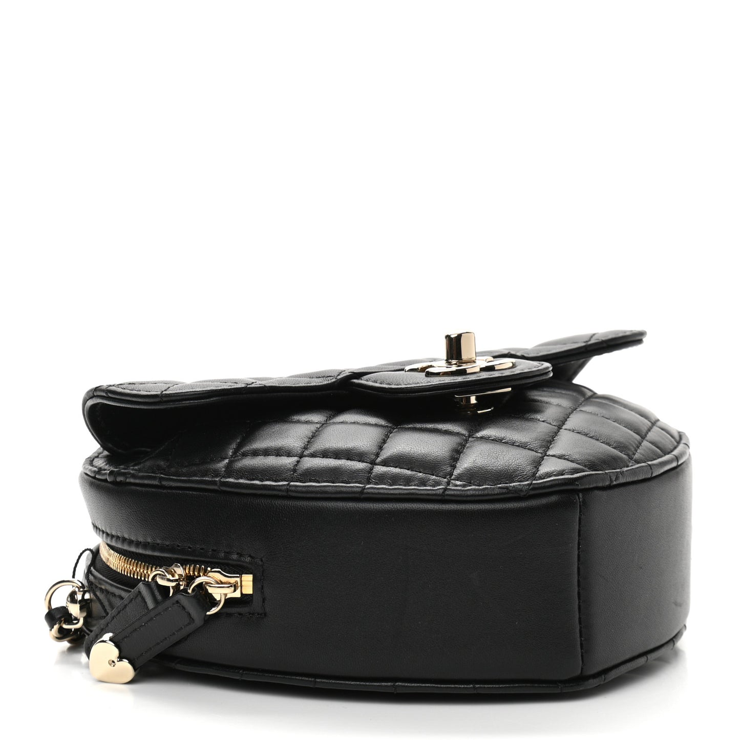 Lambskin Quilted CC In Love Heart Bag Black