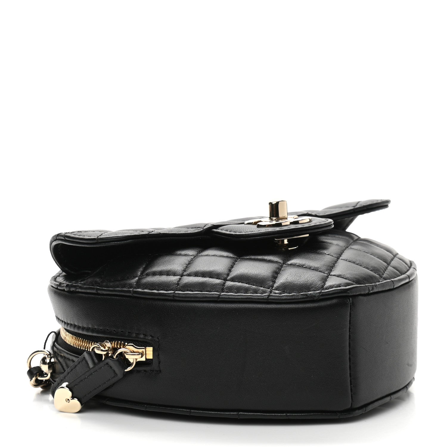 Chanel Lambskin Quilted CC In Love Heart Bag Black 4 of 10