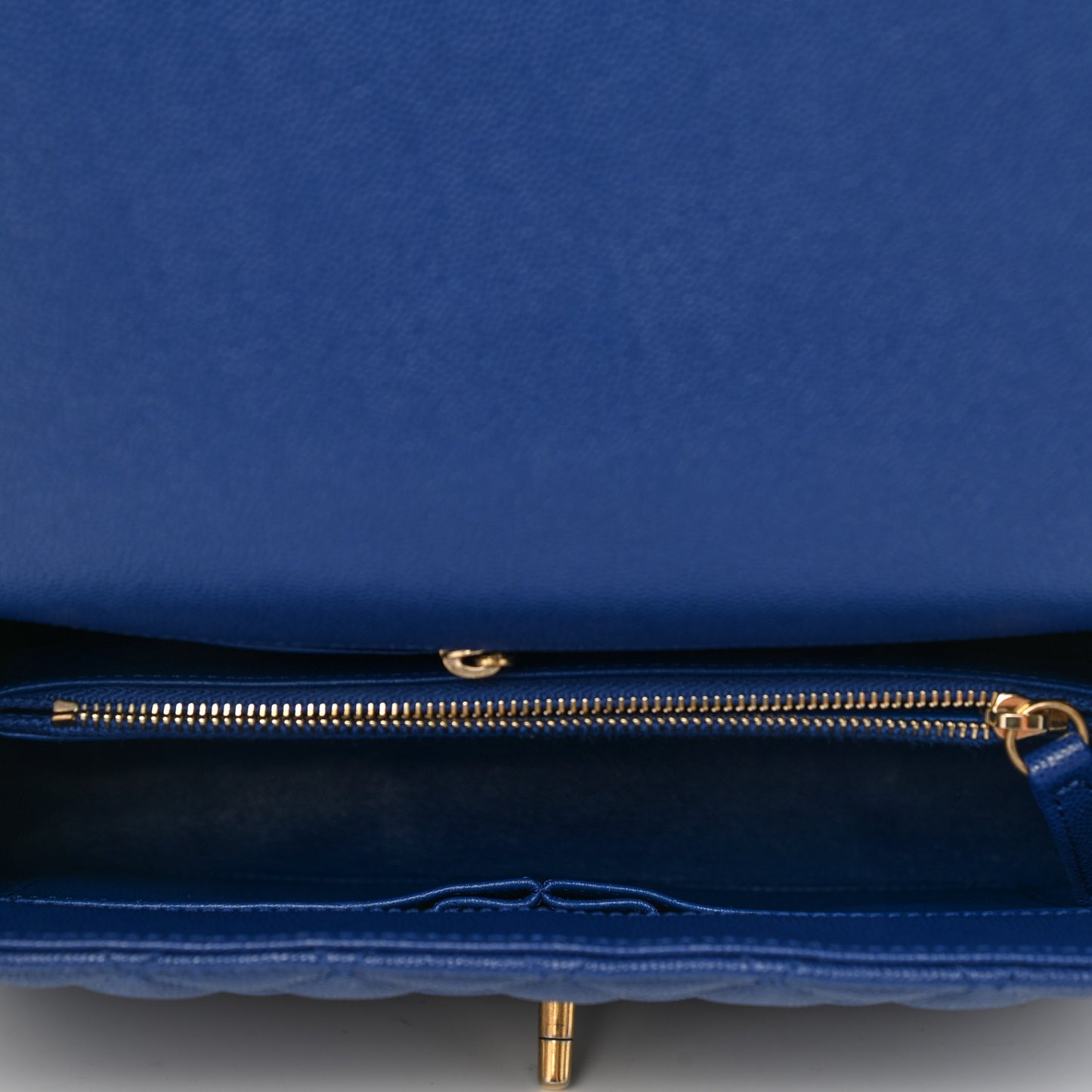 Caviar Elaphe Quilted Small Coco Handle Flap Dark Blue