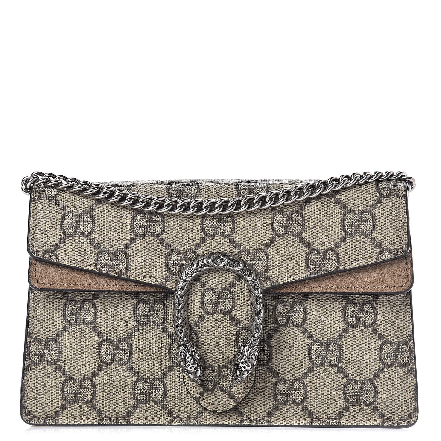 GG Supreme Monogram Super Mini Dionysus Shoulder Bag Taupe