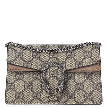 Gucci GG Supreme Monogram Super Mini Dionysus Shoulder Bag Taupe 1 of 9