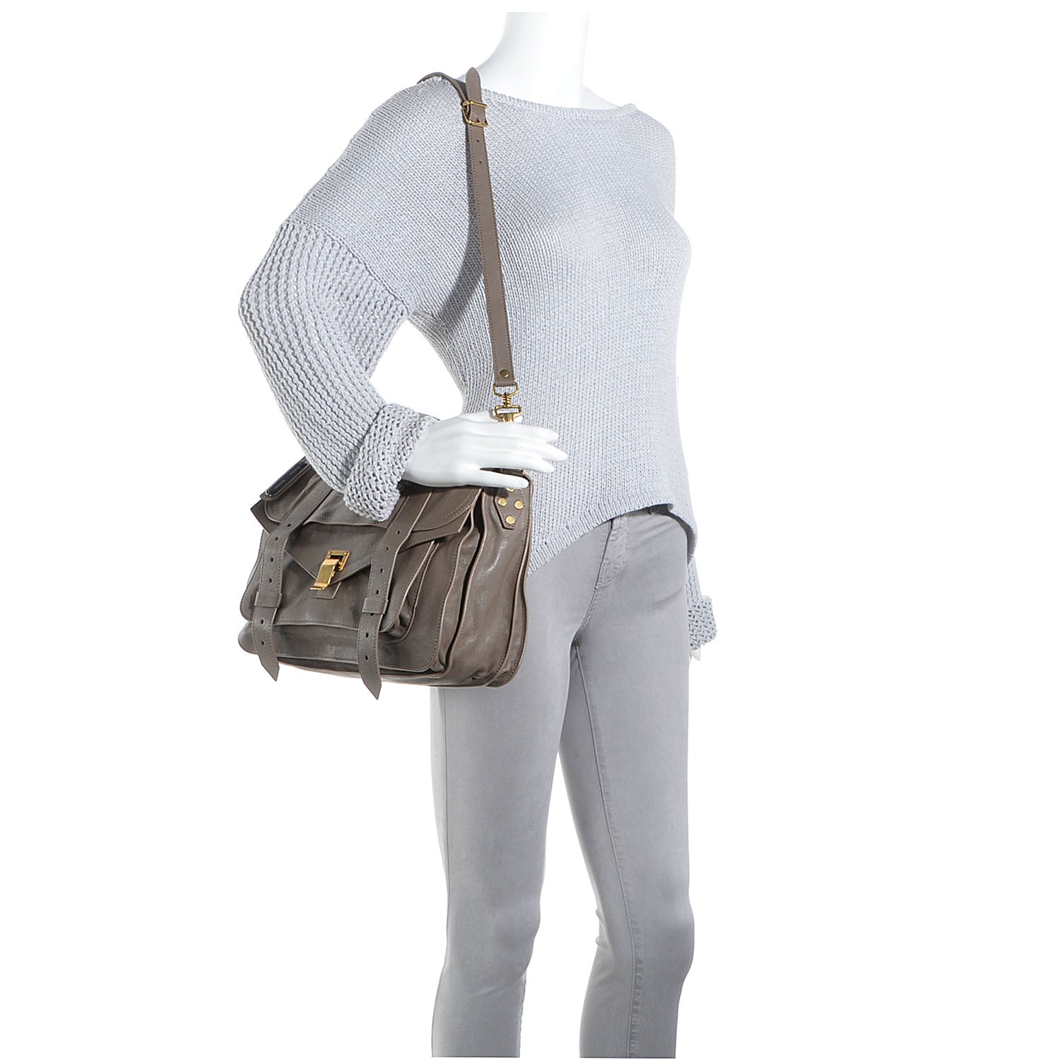Proenza Schouler Lambskin PS1 Medium Satchel Smoke 2 of 14