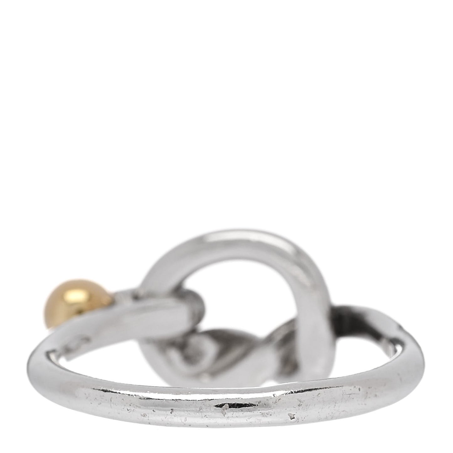 Sterling Silver 18K Yellow Gold Love Knot Ring 50 5.5