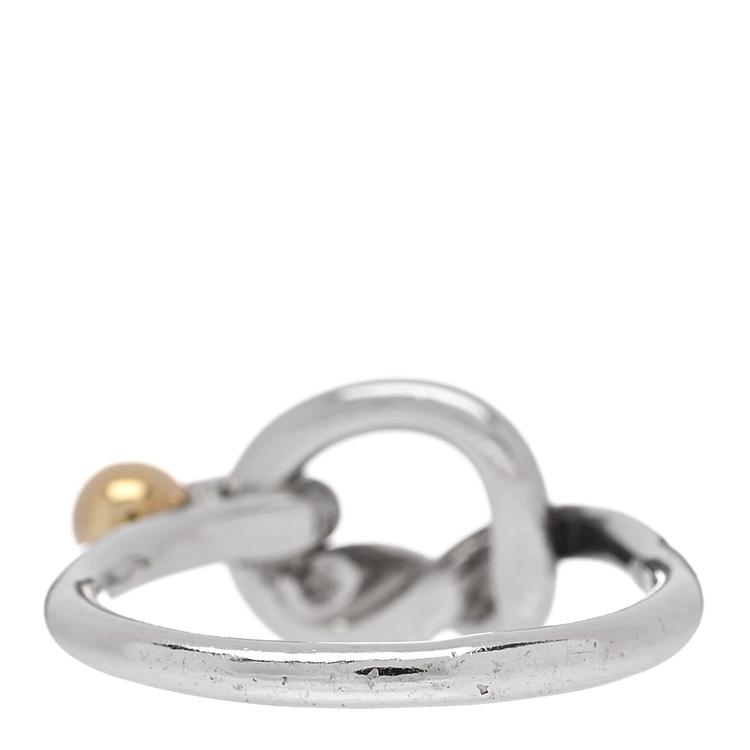 Tiffany Sterling Silver 18K Yellow Gold Love Knot Ring 50 5.5 3 of 4