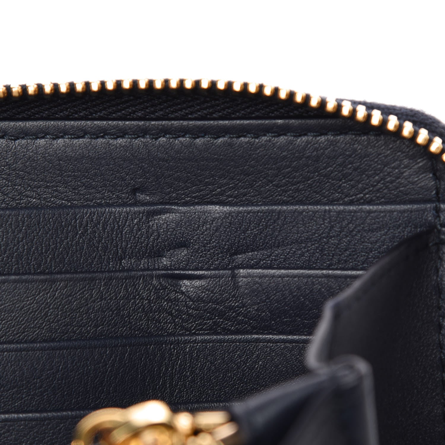 Saint Laurent Calfskin Monogram Zip Around Wallet Deep Marine 9 of 10