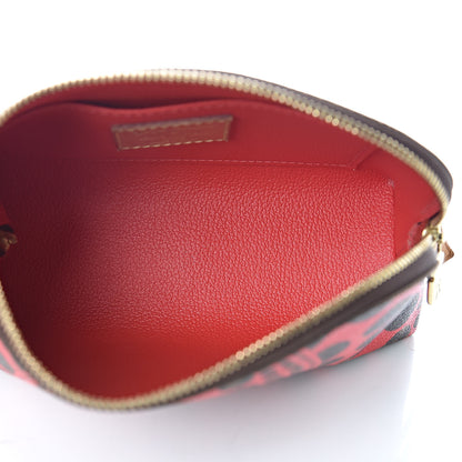 Louis Vuitton Monogram Kusama Pumpkin Dots Cosmetic Pouch Red 5 of 9