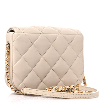 Chanel Calfskin Quilted Mini Nailed CC Flap Bag Beige 3 of 11