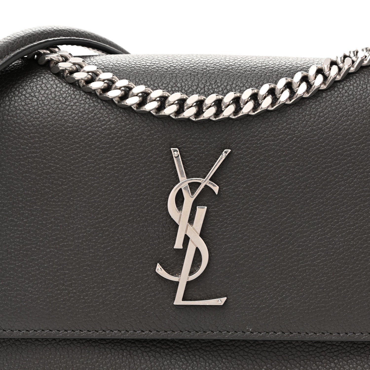 Saint Laurent Grained Calfskin Medium Monogram Sunset Fog 7 of 9