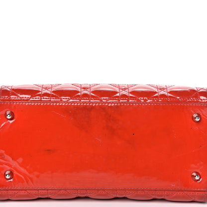 Christian Dior Patent Cannage Whipstitch Medium Lady Dior Red 26 of 28