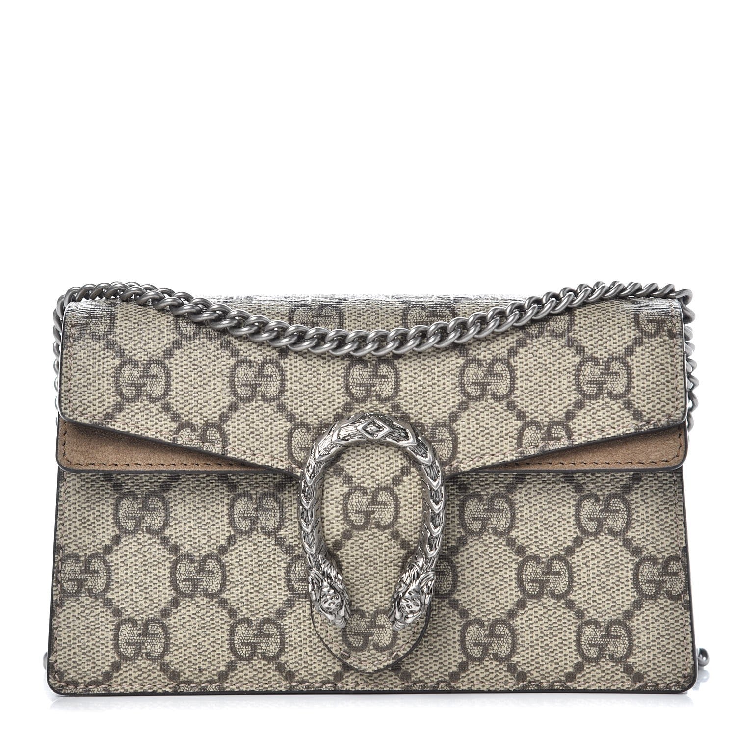 Gucci GG Supreme Monogram Super Mini Dionysus Shoulder Bag Taupe 1 of 7