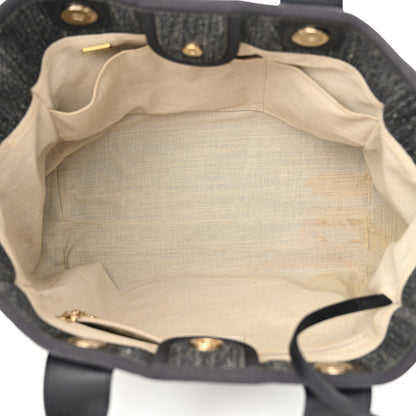 Chanel Denim Small Deauville Tote Dark Blue White 6 of 15