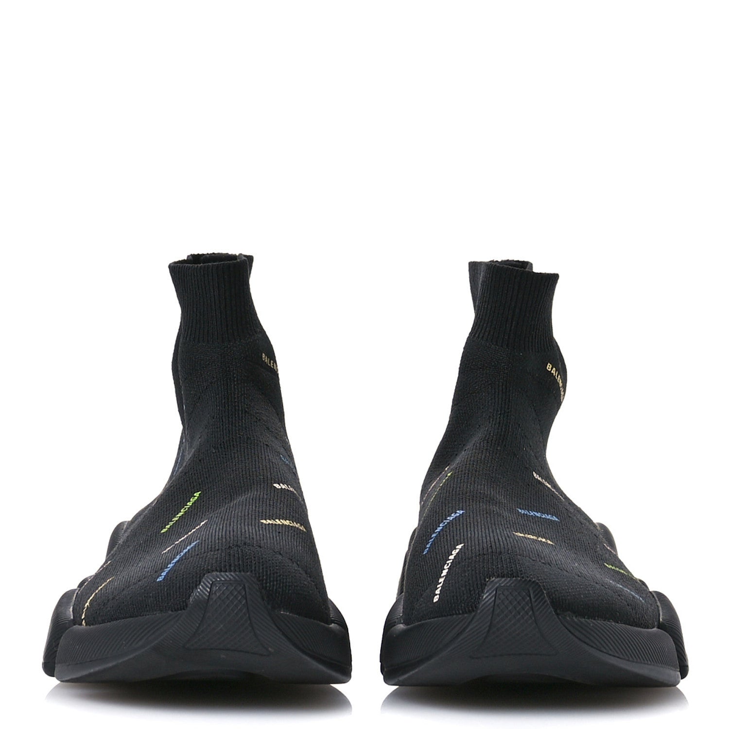 Balenciaga Technical 3D Recycled Knit Womens Speed 2.0 Sneakers 37 Black Multicolor 3 of 10