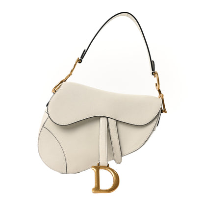Christian Dior Grained Calfskin Saddle Bag White 1 of 10