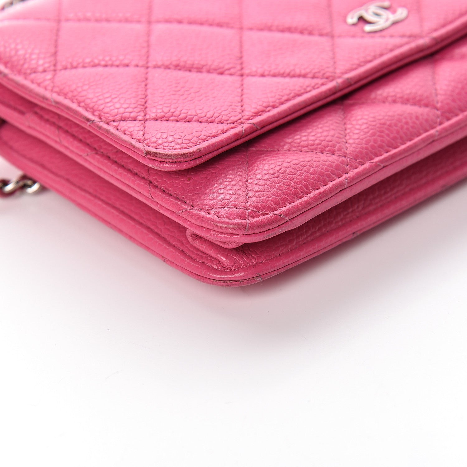 Chanel Caviar Quilted Wallet on Chain WOC Pink 15 of 18