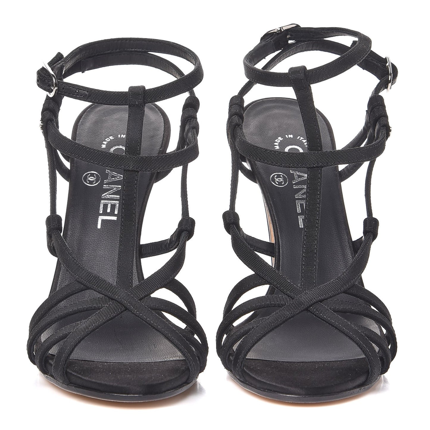 Grosgrain Pearl Sandals 38 Black