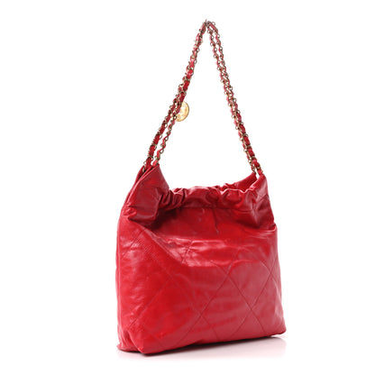 Chanel Shiny Calfskin Quilted Small Chanel 22 Red 4 of 11