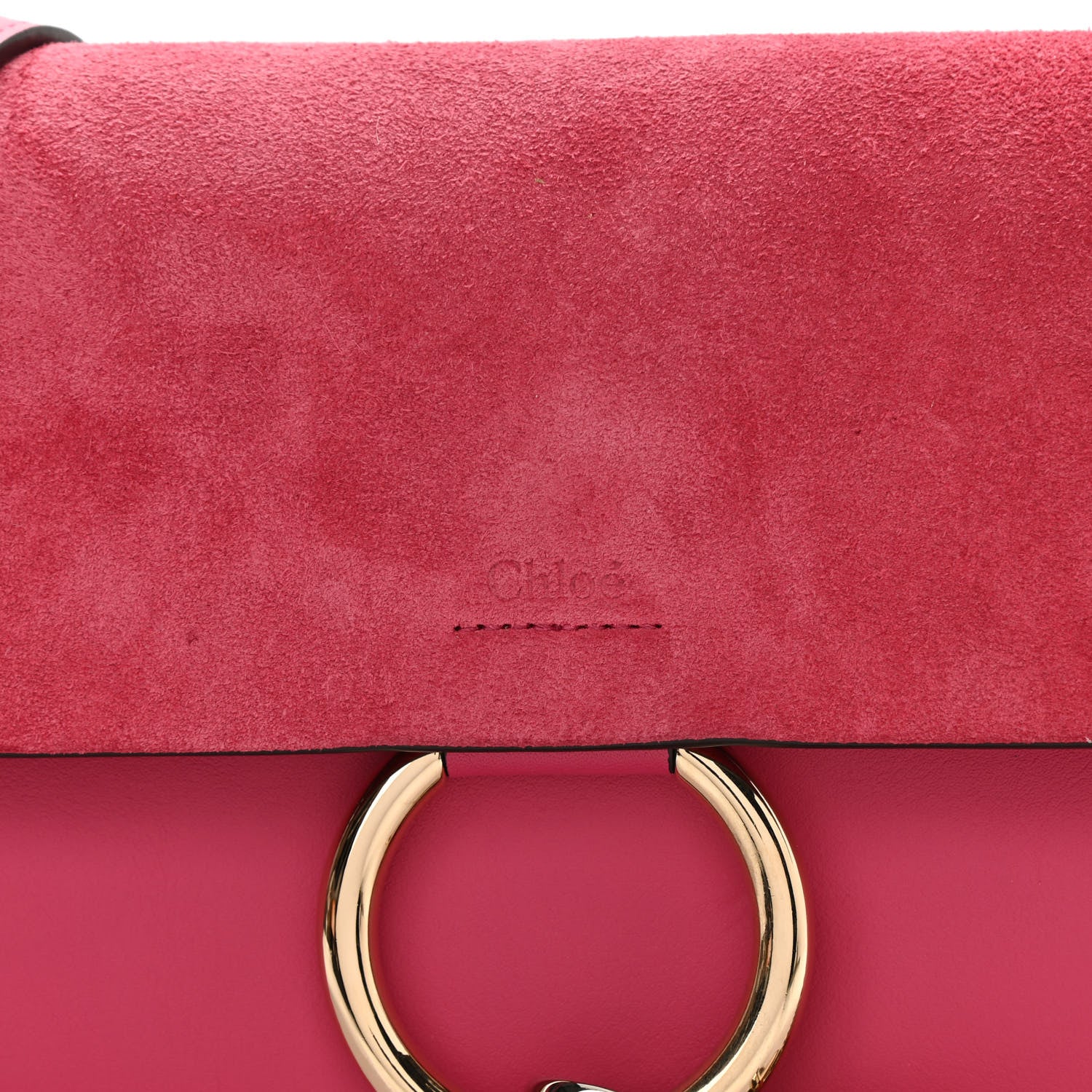 Chloe Suede Calfskin Small Faye Shoulder Bag Fuchsia Rose 7 of 10