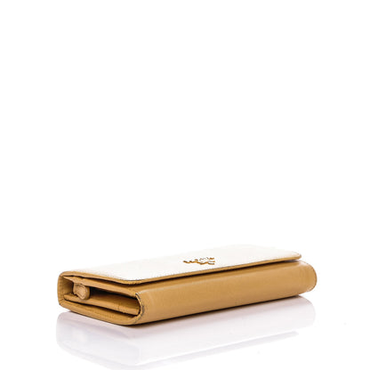 Prada Saffiano Metal Continental Flap Wallet Ginestra 4 of 10