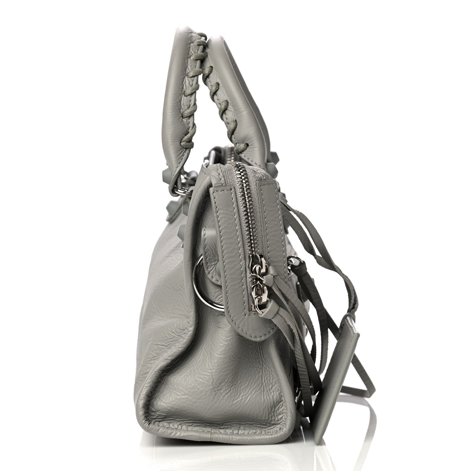 Balenciaga Matte Goatskin Rubber Covered Classic Hardware Mini City Gris Glace 11 of 12