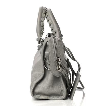 Balenciaga Matte Goatskin Rubber Covered Classic Hardware Mini City Gris Glace 11 of 12