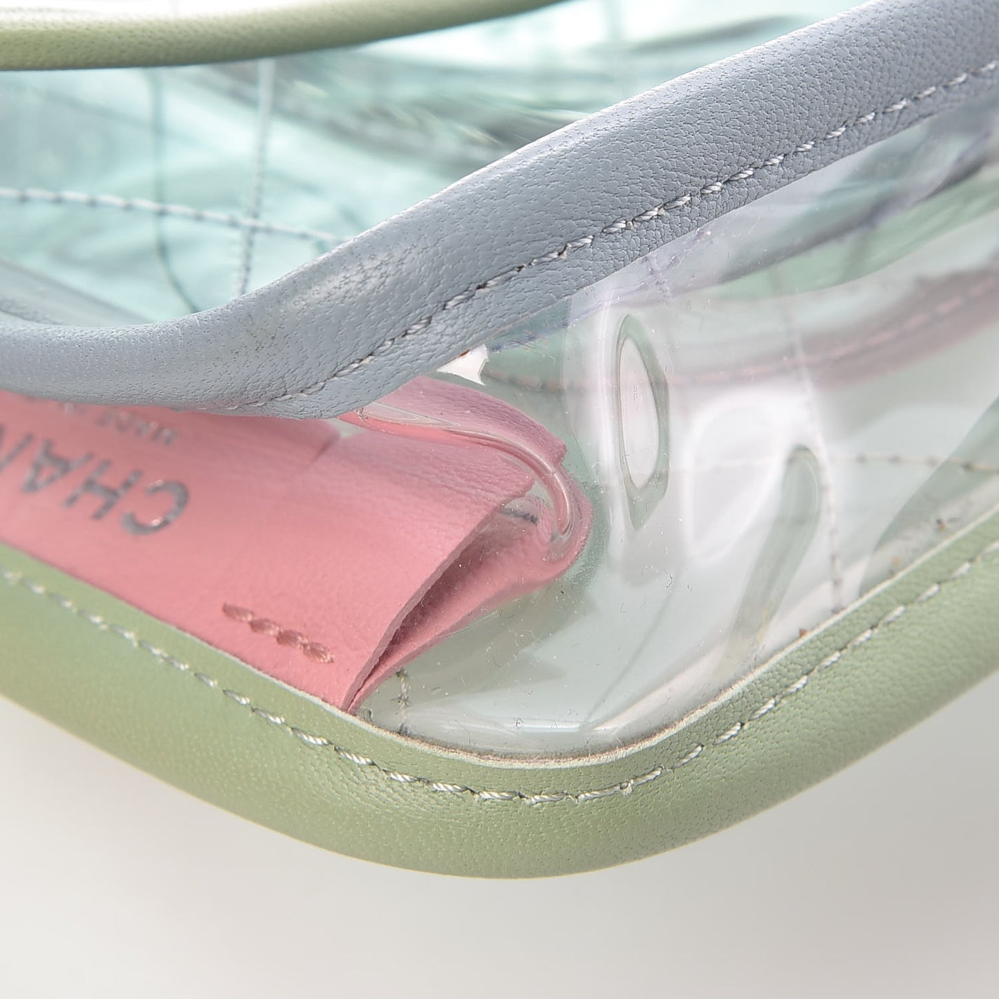 Lambskin PVC Quilted Mini Coco Splash Flap Blue Green
