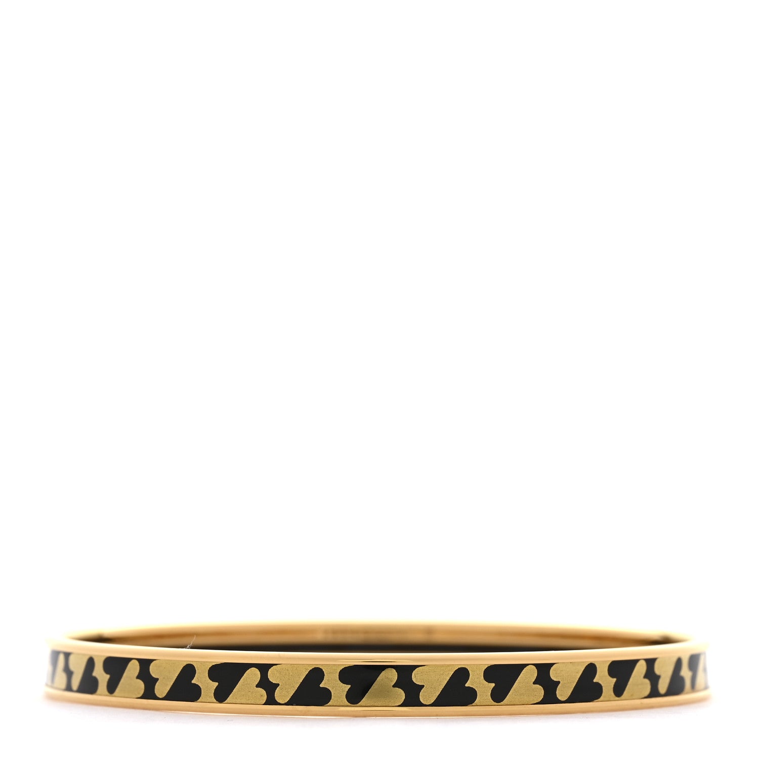 Hermes Enamel Printed Extra Narrow Cartes A Jouer Bracelet 62 Or Black 1 of 6