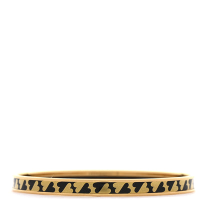 Hermes Enamel Printed Extra Narrow Cartes A Jouer Bracelet 62 Or Black 1 of 6