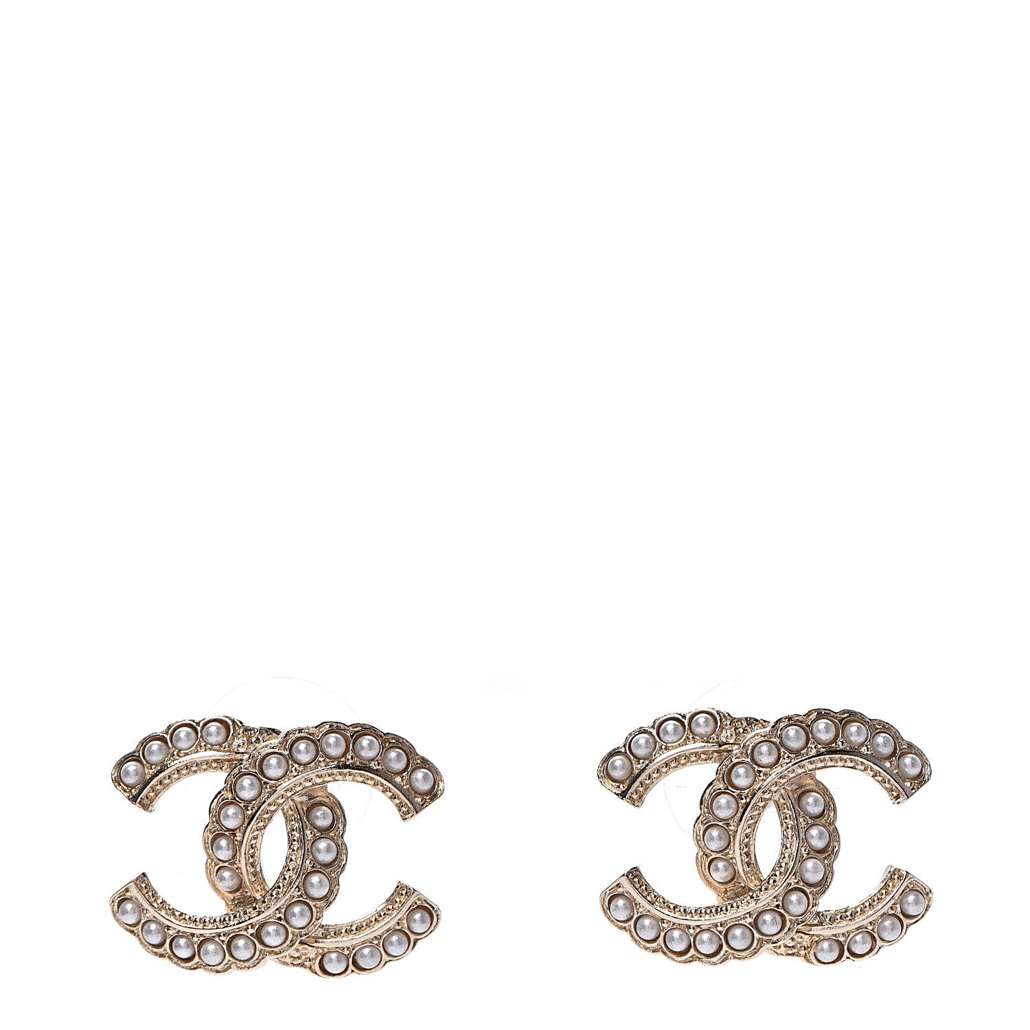 Chanel Pearl Queen of France CC Earrings Gold 1 of 5