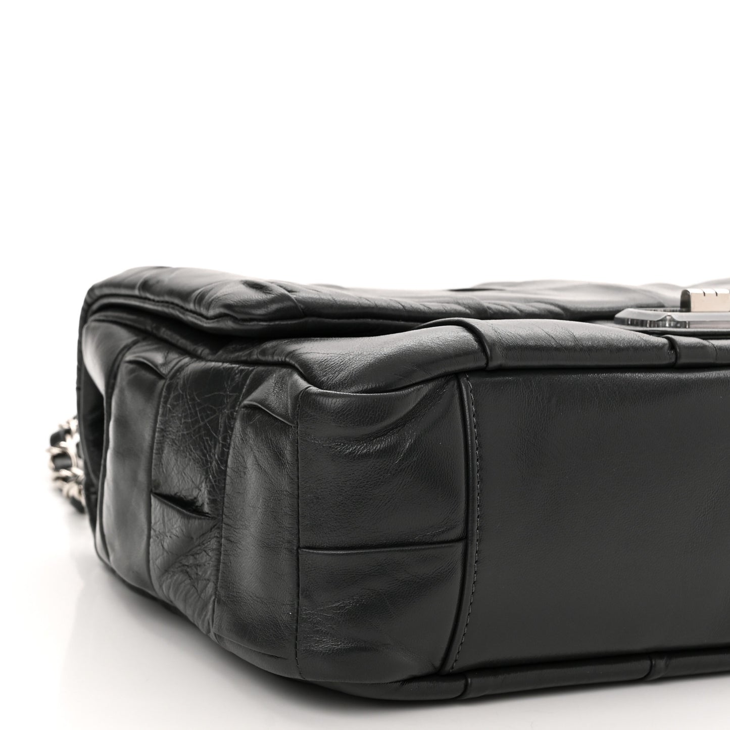 Lambskin Igloo Single Flap Dark Grey