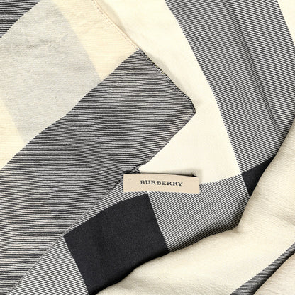 Burberry Silk Giant Check Scarf Ivory 5 of 5