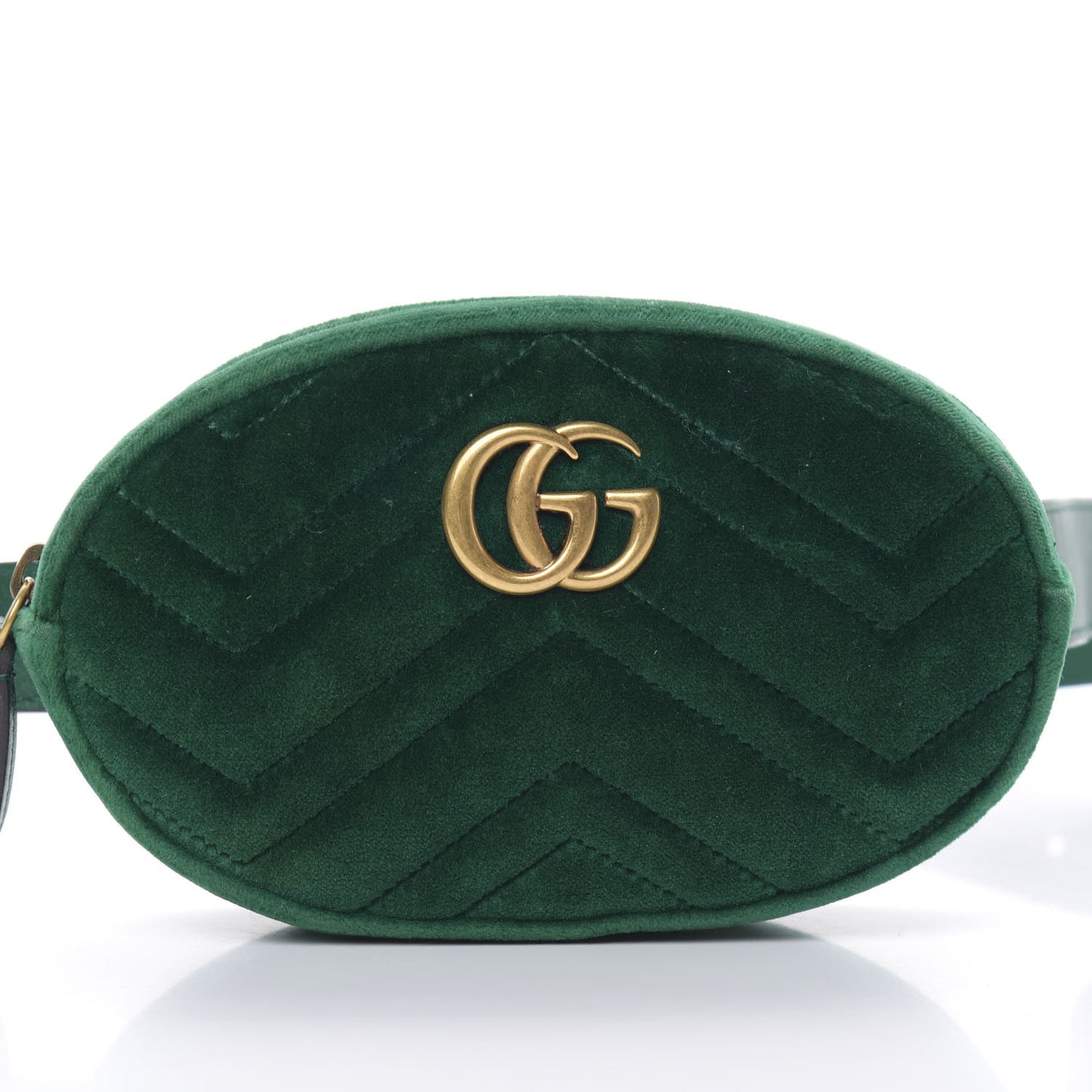 Velvet Matelasse GG Marmont Belt Bag 95 38 Green