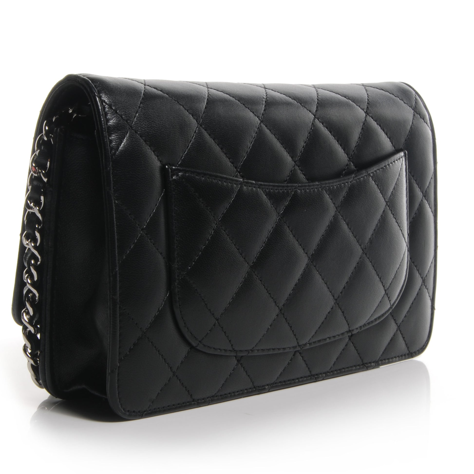 Chanel Lambskin Quilted Wallet On Chain WOC Black 3 of 10