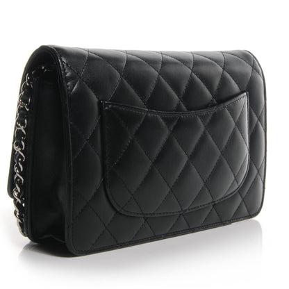Chanel Lambskin Quilted Wallet On Chain WOC Black 3 of 10