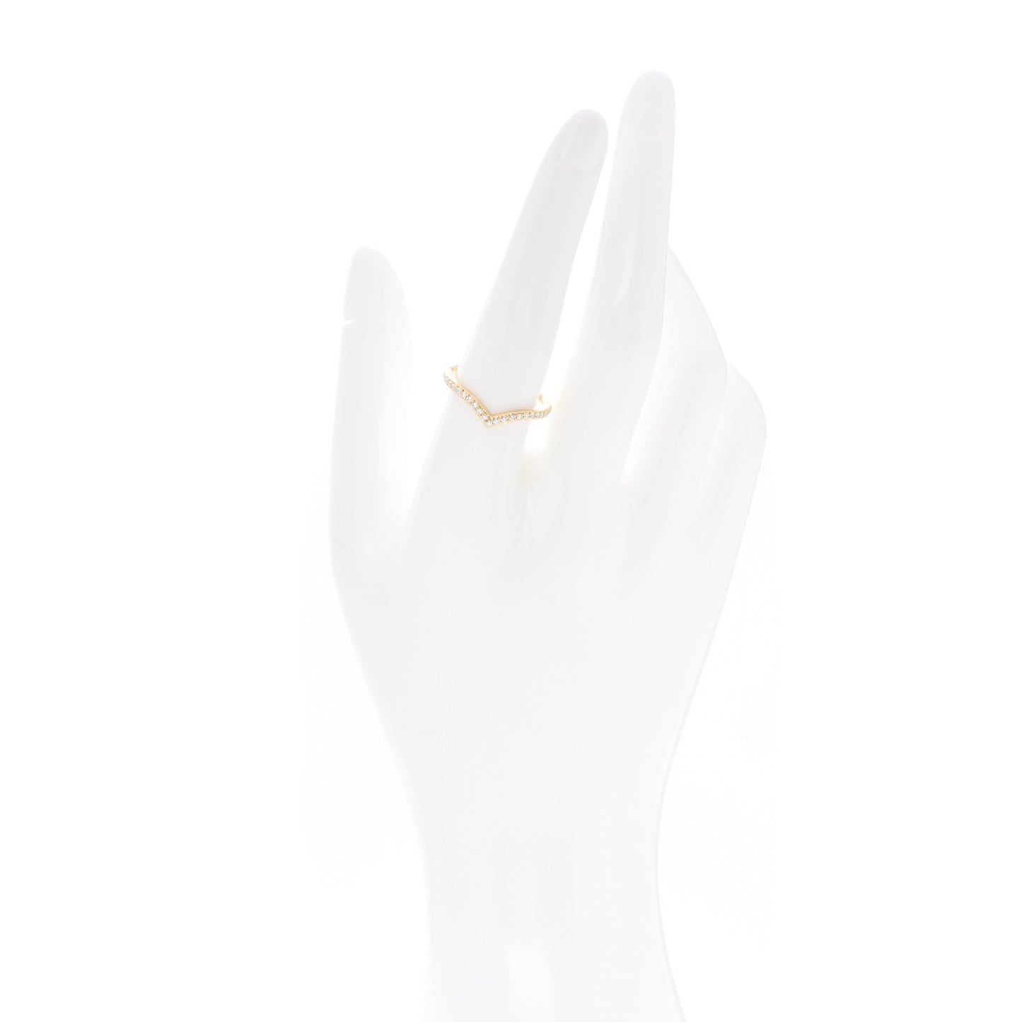 18K Yellow Gold Diamond Soleste V Band Ring 57 8