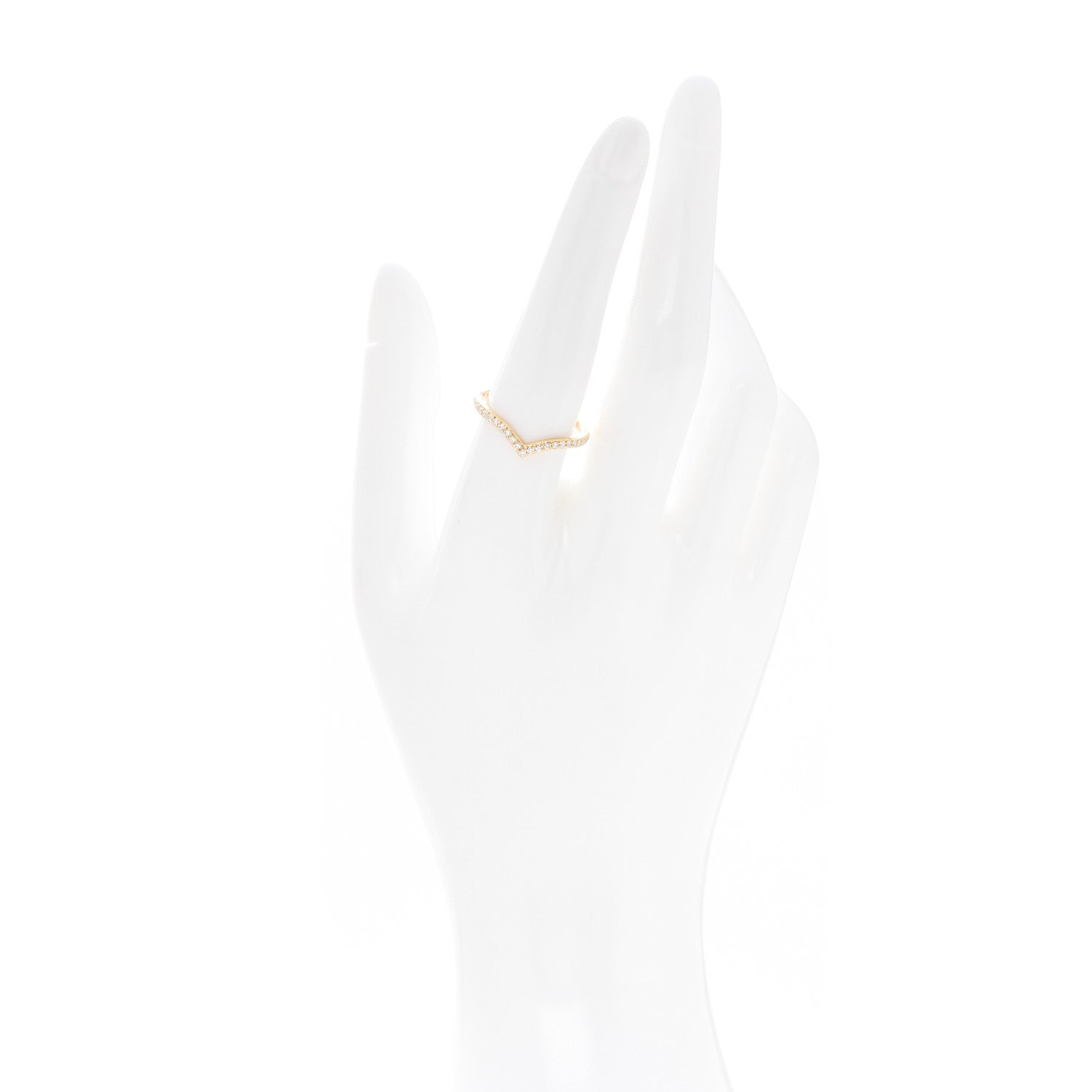 Tiffany 18K Yellow Gold Diamond Soleste V Band Ring 57 8 2 of 4