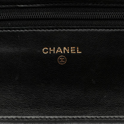 Chanel Lambskin Quilted Wallet On Chain WOC Black 6 of 13
