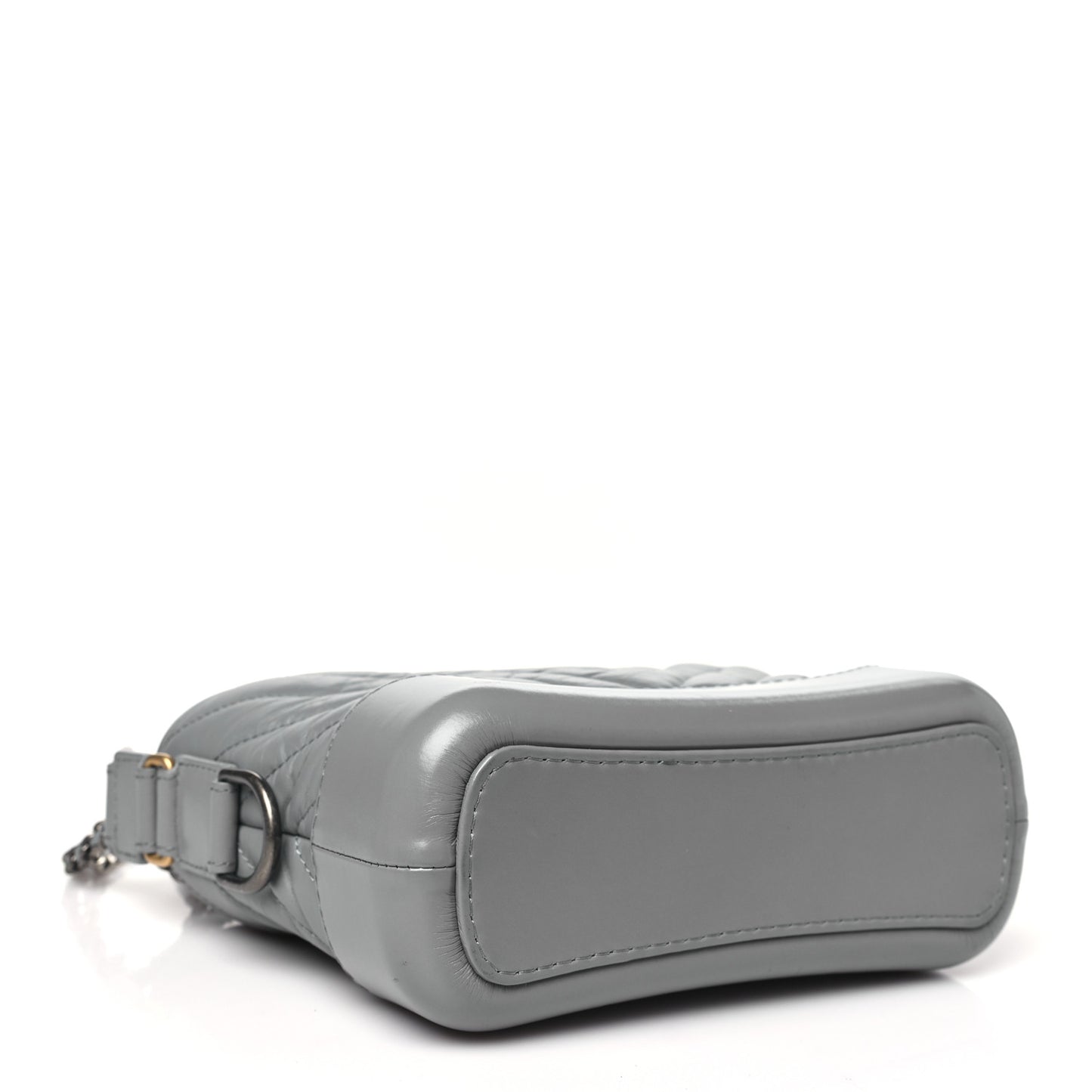 Aged Calfskin Chevron Quilted Small Gabrielle Hobo Grey