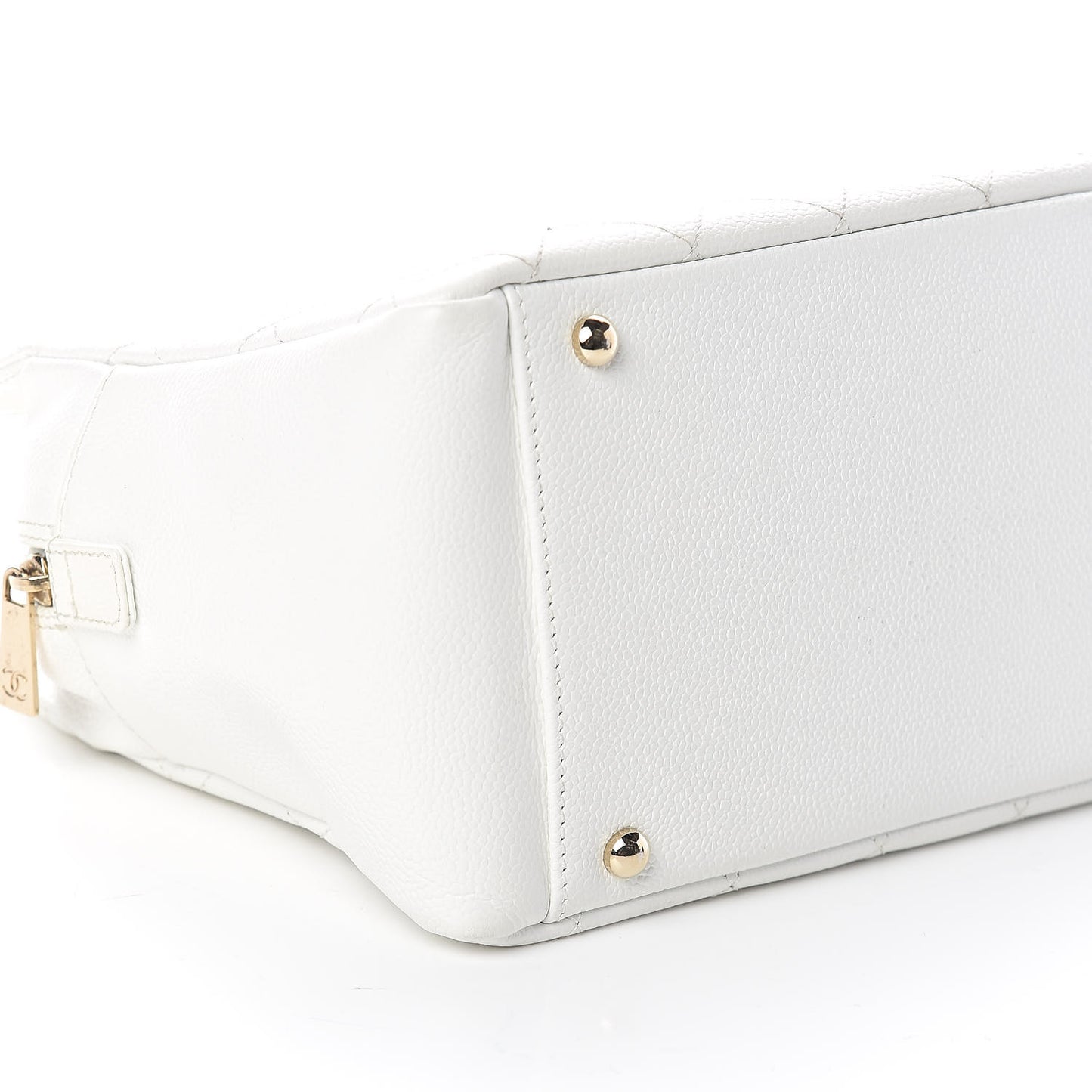 Caviar Quilted Petit Timeless Tote PTT White