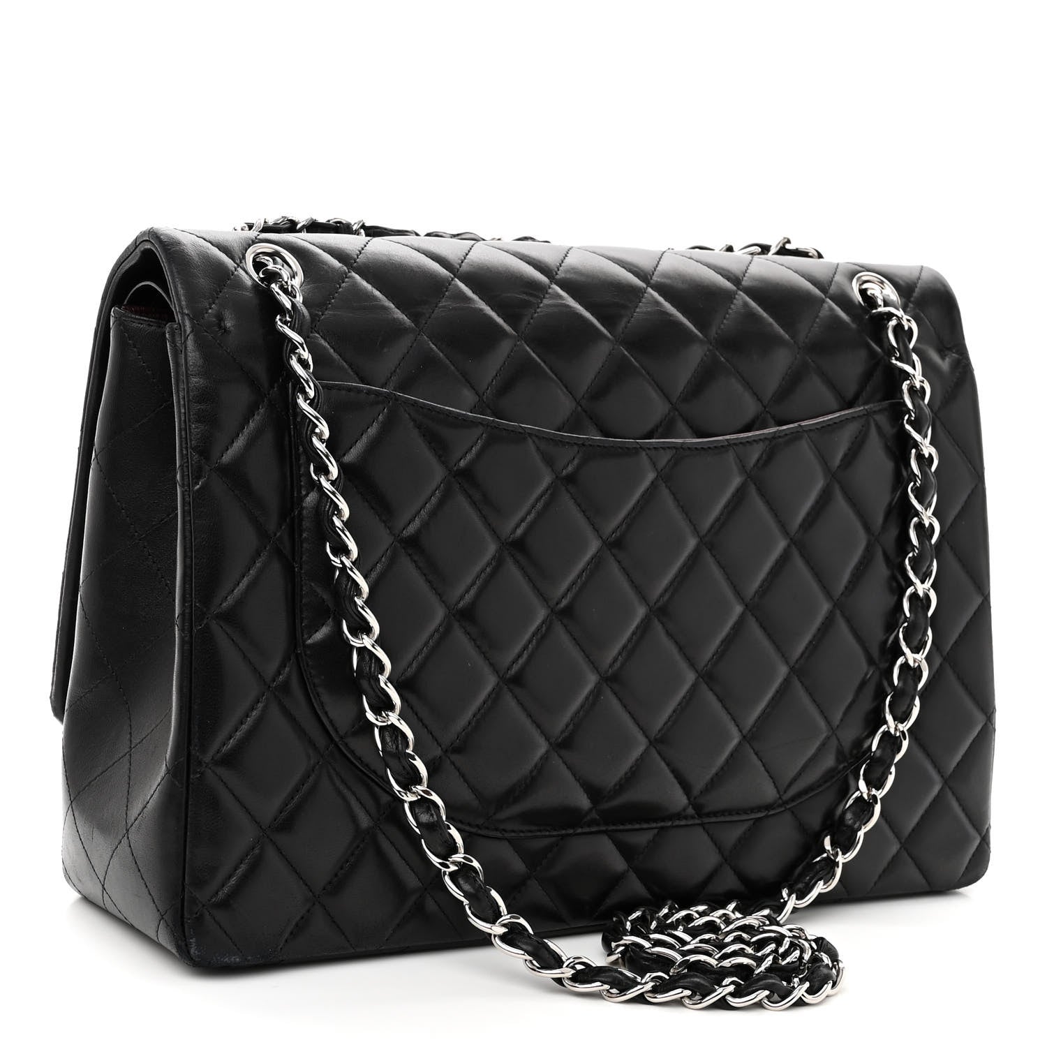 Chanel Lambskin Quilted Maxi Double Flap Black 3 of 12