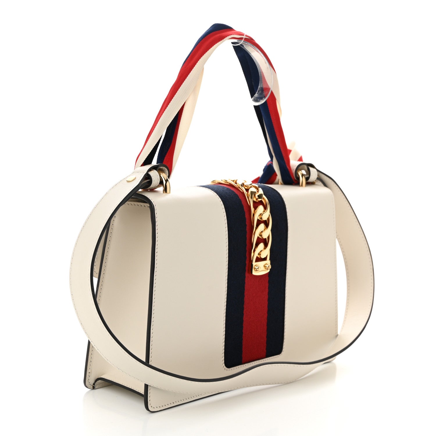 Gucci Calfskin Small Sylvie Shoulder Bag Off White 3 of 10
