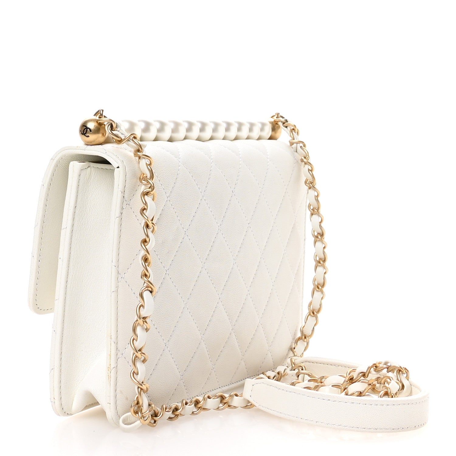 Chanel Lambskin Quilted Small Chic Pearls Flap White 3 of 10
