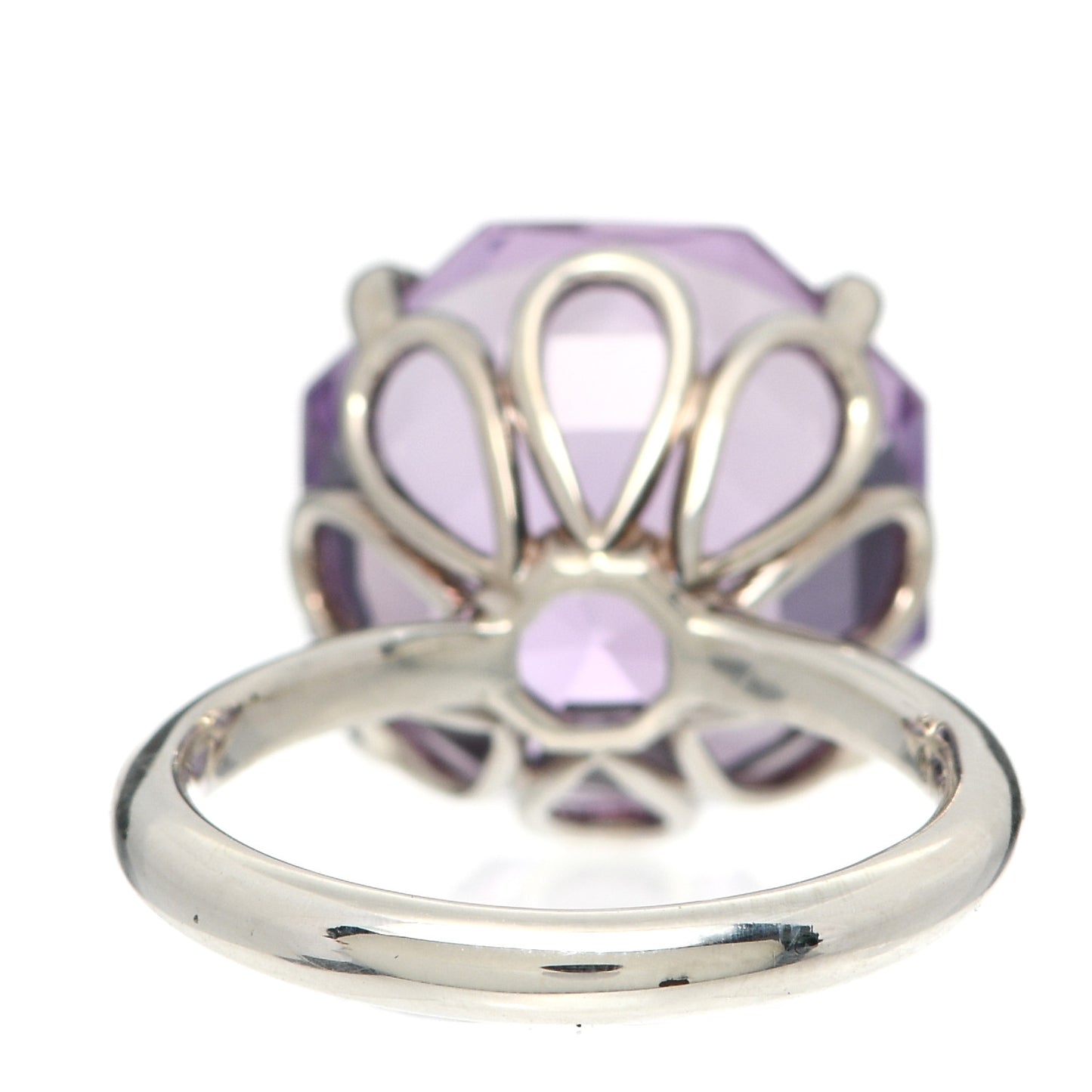 Sterling Silver Amethyst Sparklers Octagonal Cocktail Ring 47 4
