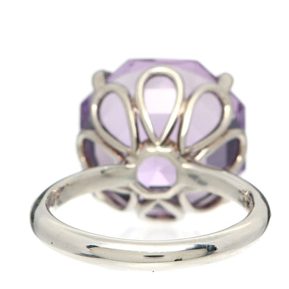 Tiffany Sterling Silver Amethyst Sparklers Octagonal Cocktail Ring 47 4 3 of 5