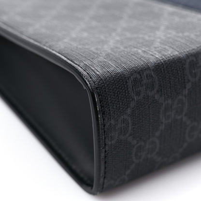 Gucci GG Supreme Monogram Selleria Calfskin Web New Web Cosmetic Case Black 10 of 11