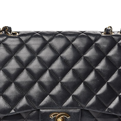 Chanel Lambskin Quilted Jumbo Single Flap Black 22 of 24