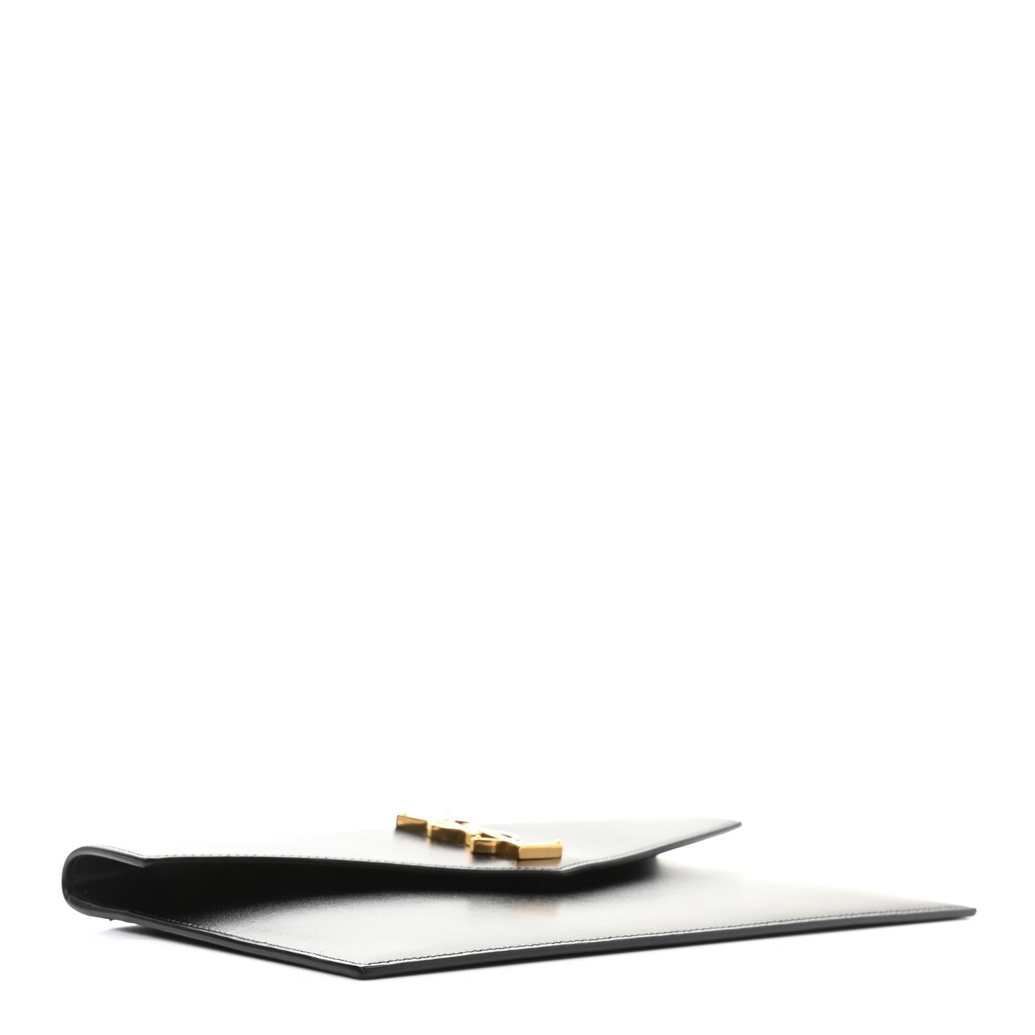 Saint Laurent Smooth Shiny Calfskin Monogram Uptown Pouch Black 5 of 10