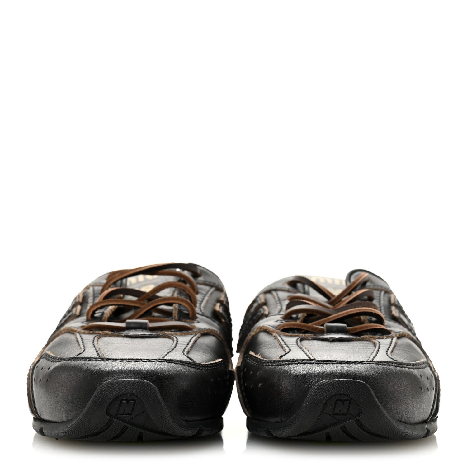 Miu Miu X NEW BALANCE Bleached Calfskin 530 SL Slip-On Sneakers Mules 36.5 Black 3 of 10